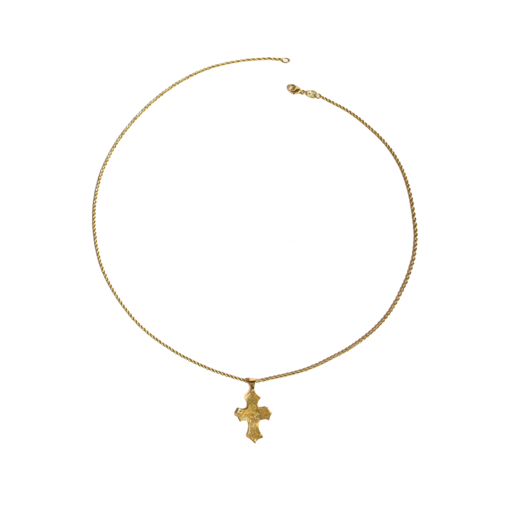 22k Gold Organic Gothic Cross Necklace by Nelly Creative Studios