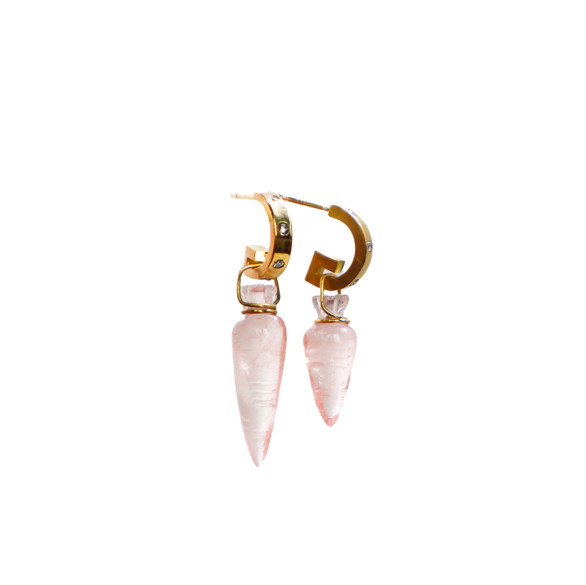 Carrot Diamond Huggie Earrings by Nelly Creative Studios