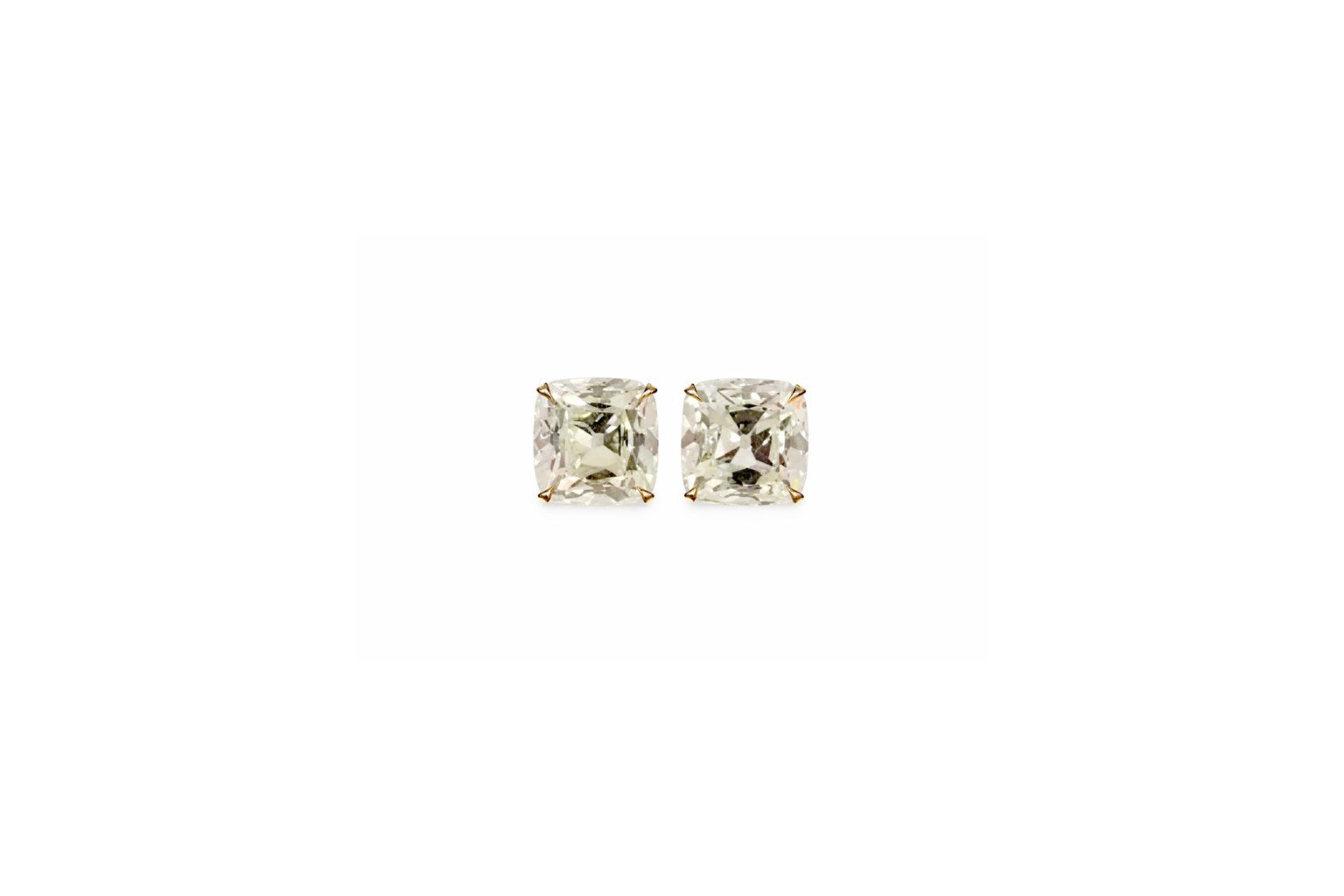 Classic Old Mine Cushion Cut 1.7-Carat Diamond Earrings