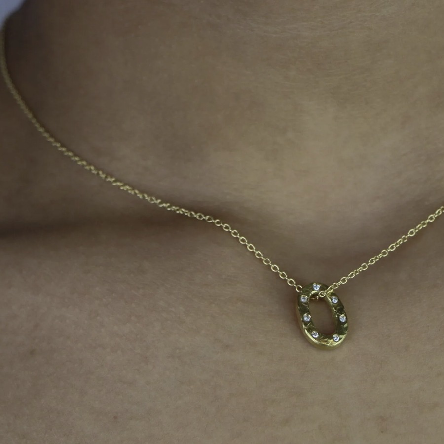 Medium White Gold and Diamond Links Necklace by Nelly Creative Studios