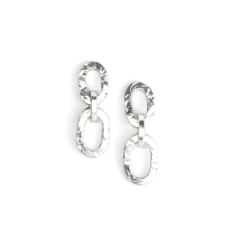 Silver Link Earrings by Nelly Creative Studios