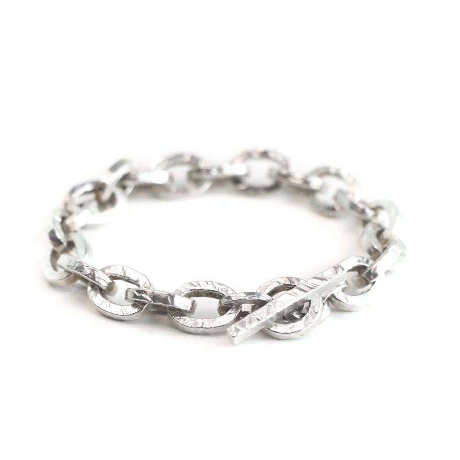 Small Silver Hammered Links Bracelet by Nelly Creative Studios