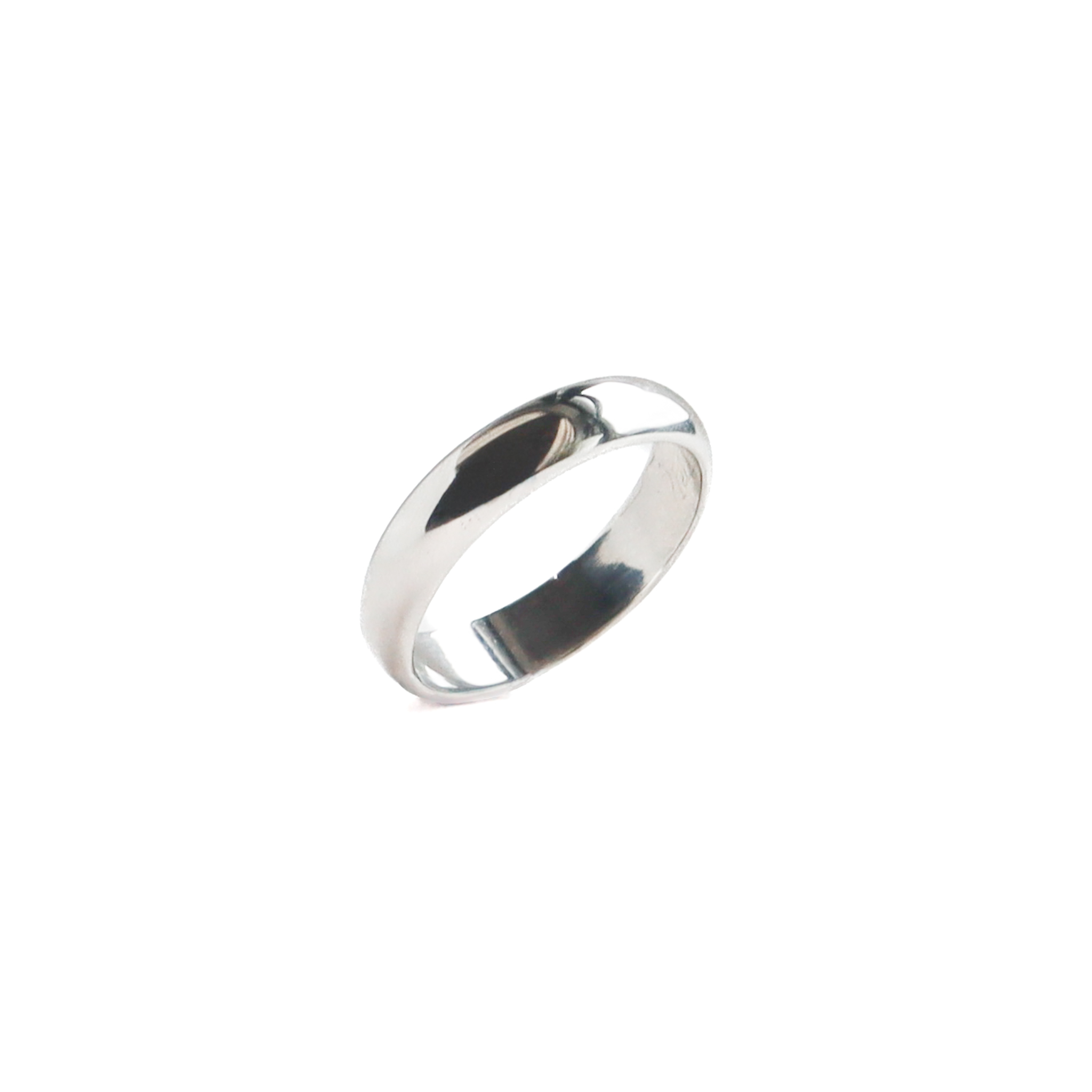 Platinum Half Round Wedding Band side