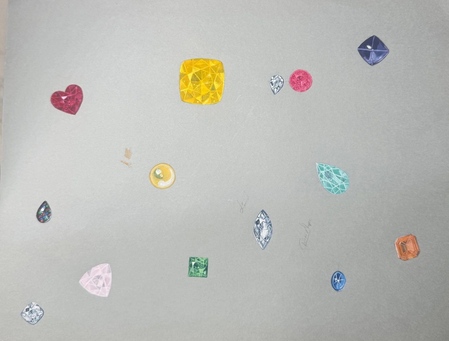 Stone shape guide painting by Nelly Mendoza-Mendoza