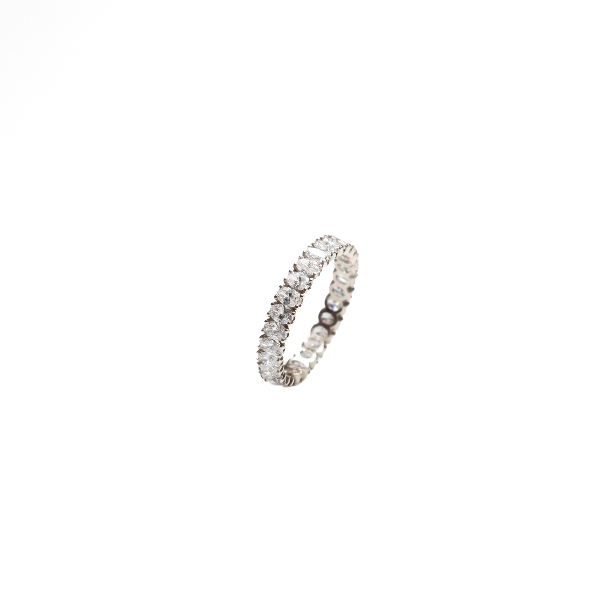White Gold Oval Eternity Ring by Nelly Creative Studios