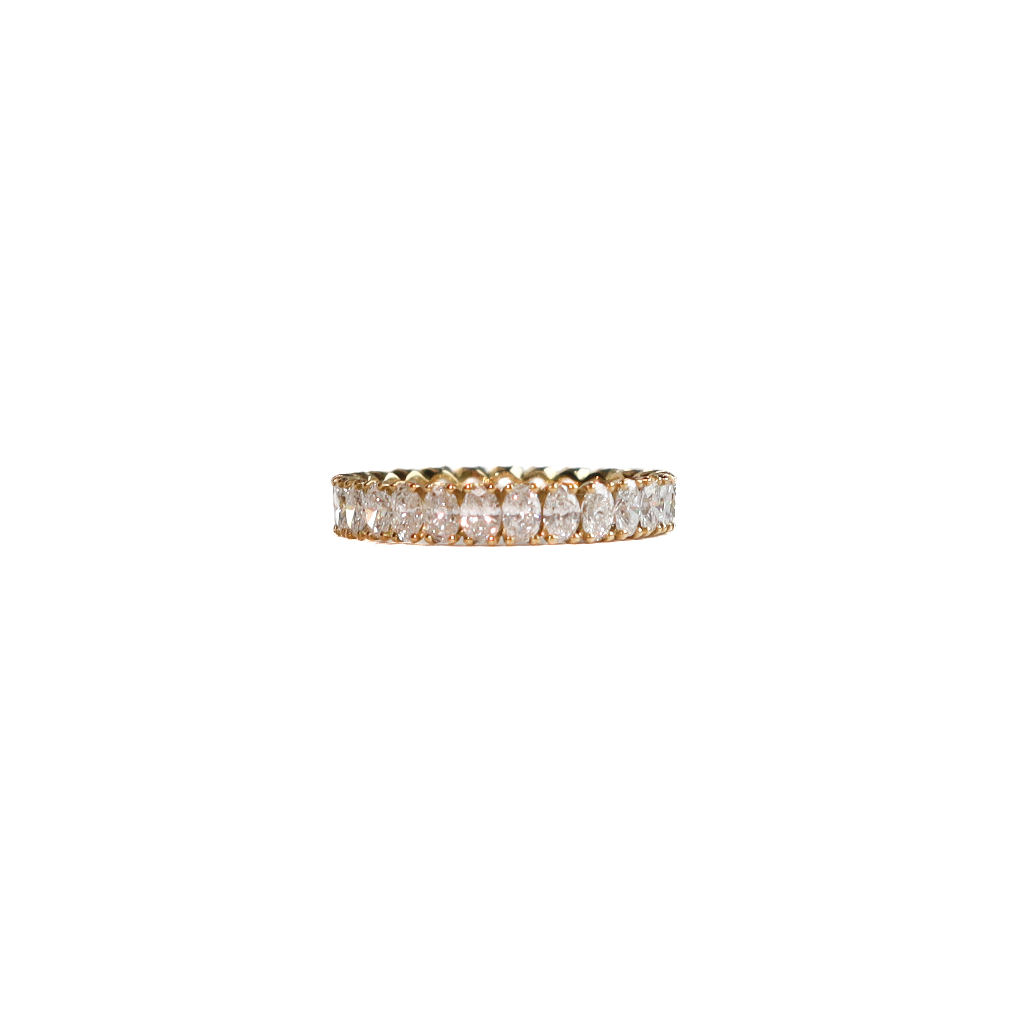Muskaan Yellow Gold Oval Diamond Eternity Ring detail
