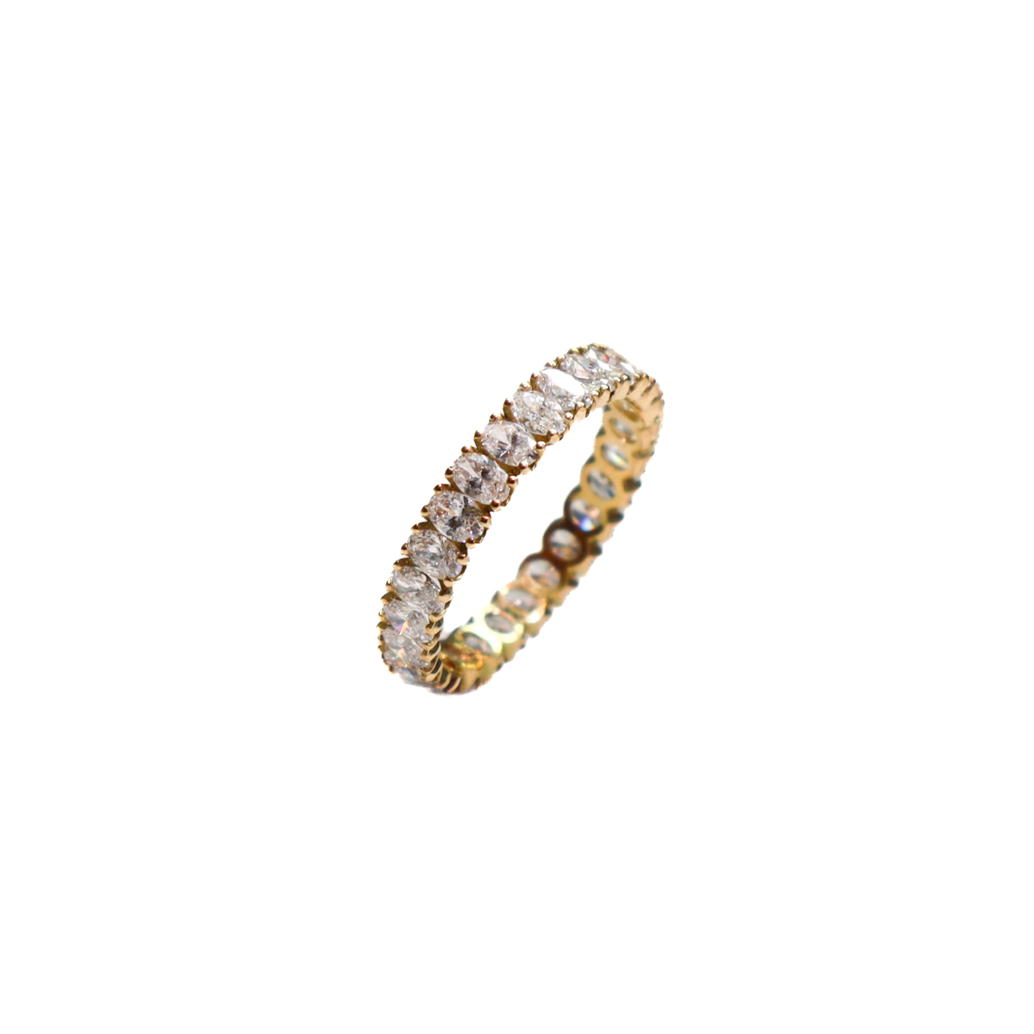The Muskaan Yellow Gold Oval Diamond Eternity Ring by Nelly Creative Studios